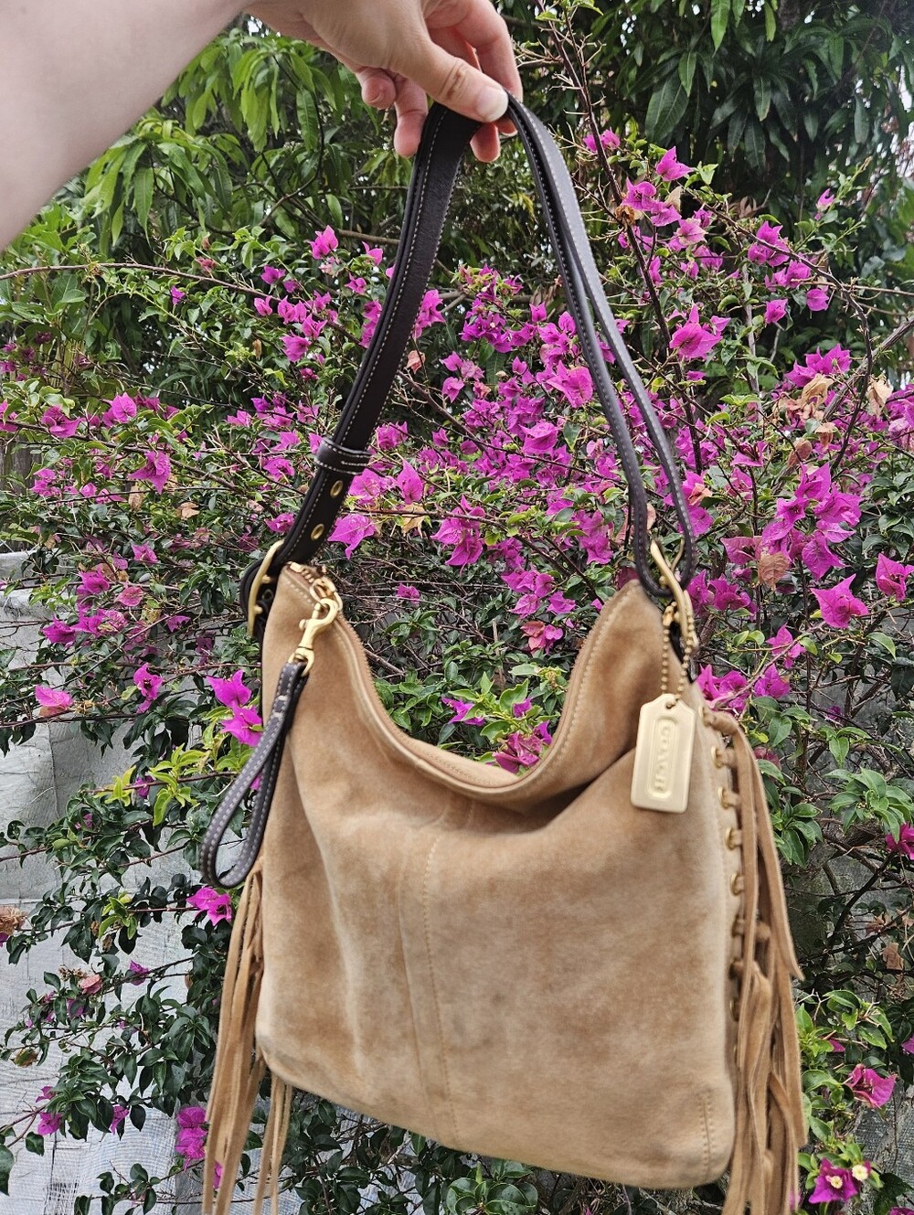 Vintage Coach Y2K Limited Edition Suede Fringe Shoulder Bag 9330